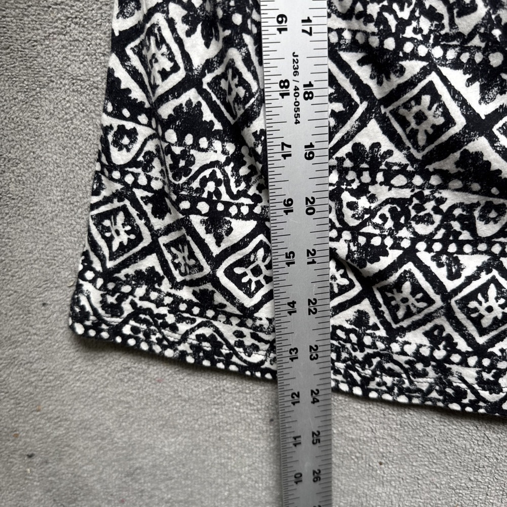 Ralph Lauren LRL Top Womens Small Black White Pullover Aztec Boho Tie Front - Picture 4 of 8